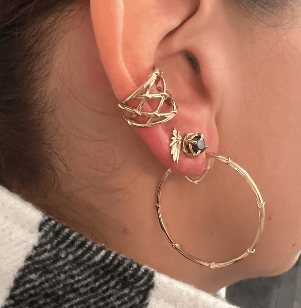 VINE HOOPS, 14KY 1.5"