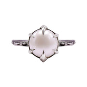 MYSTICAL CROWN SOLITAIRE, 8MM WHITE PEARL SILVER