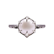 MYSTICAL CROWN SOLITAIRE, 8MM WHITE PEARL SILVER