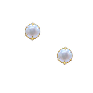 MYSTICAL CROWN STUDS, 6MM PEARL GOLD
