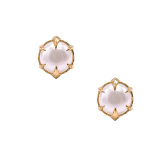 MYSTICAL CROWN STUDS, 8MM PEARL 10KY