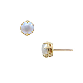 MYSTICAL CROWN STUDS, 6MM PEARL GOLD